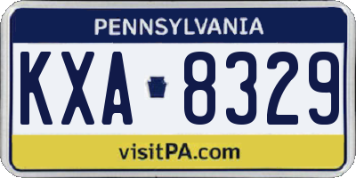 PA license plate KXA8329