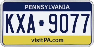 PA license plate KXA9077