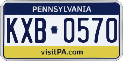 PA license plate KXB0570