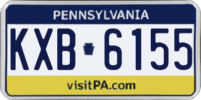 PA license plate KXB6155