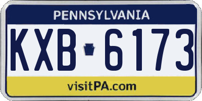 PA license plate KXB6173