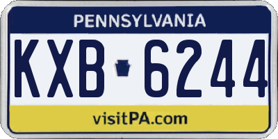PA license plate KXB6244