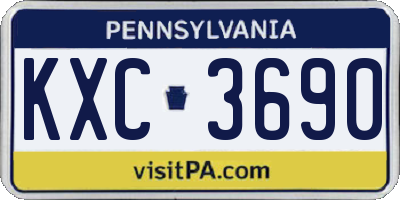 PA license plate KXC3690