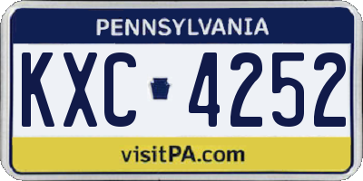 PA license plate KXC4252