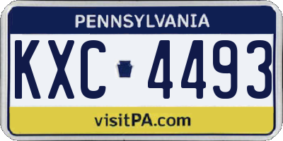 PA license plate KXC4493