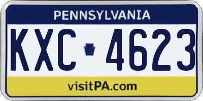 PA license plate KXC4623