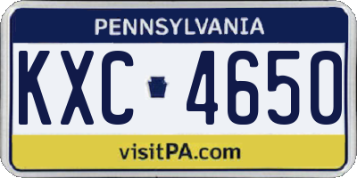 PA license plate KXC4650