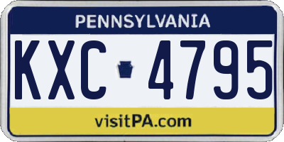 PA license plate KXC4795