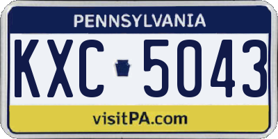 PA license plate KXC5043