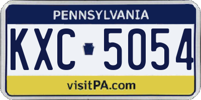 PA license plate KXC5054