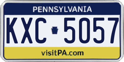 PA license plate KXC5057
