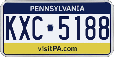 PA license plate KXC5188