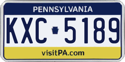 PA license plate KXC5189