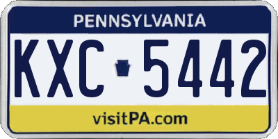PA license plate KXC5442