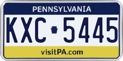 PA license plate KXC5445