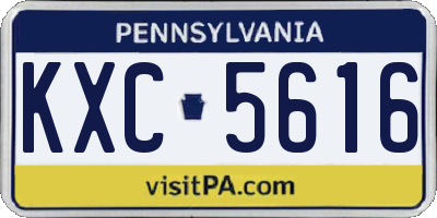PA license plate KXC5616