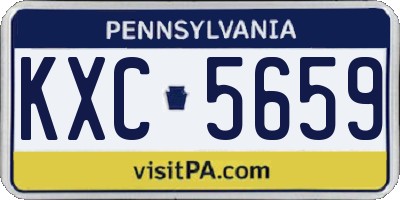 PA license plate KXC5659