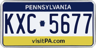 PA license plate KXC5677