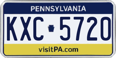 PA license plate KXC5720