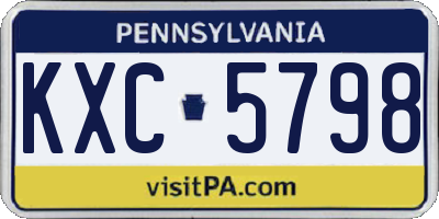 PA license plate KXC5798