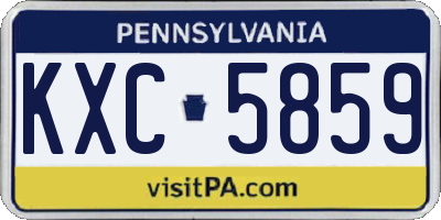 PA license plate KXC5859