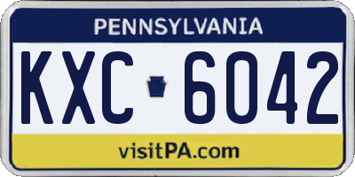 PA license plate KXC6042