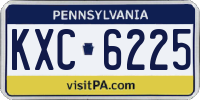 PA license plate KXC6225