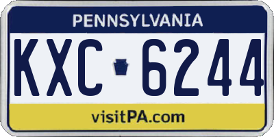 PA license plate KXC6244