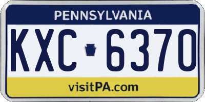 PA license plate KXC6370