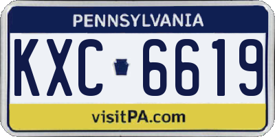 PA license plate KXC6619