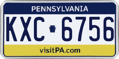 PA license plate KXC6756