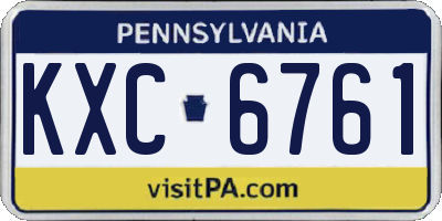 PA license plate KXC6761