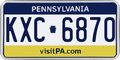 PA license plate KXC6870