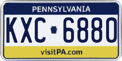 PA license plate KXC6880