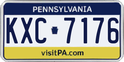 PA license plate KXC7176