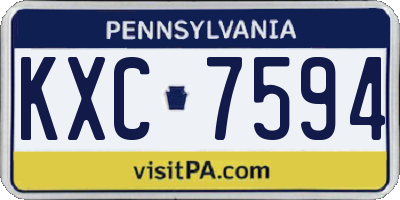 PA license plate KXC7594