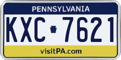 PA license plate KXC7621