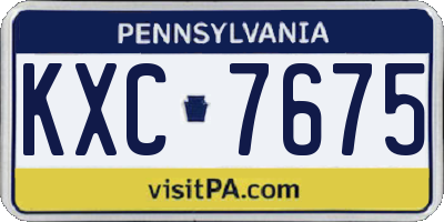 PA license plate KXC7675