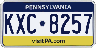 PA license plate KXC8257