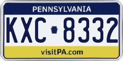 PA license plate KXC8332