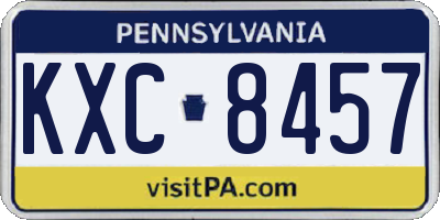 PA license plate KXC8457