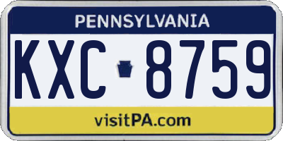 PA license plate KXC8759