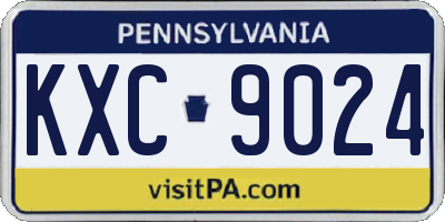 PA license plate KXC9024