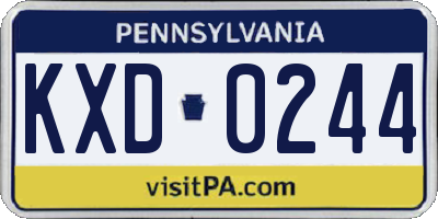 PA license plate KXD0244