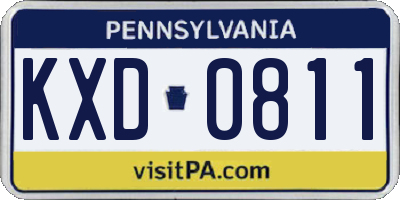PA license plate KXD0811