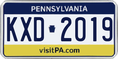 PA license plate KXD2019