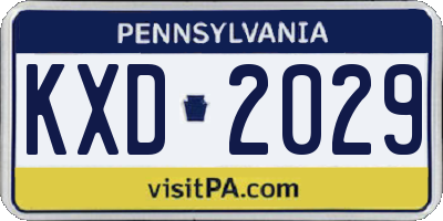 PA license plate KXD2029