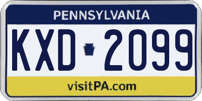 PA license plate KXD2099