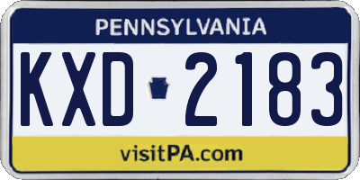 PA license plate KXD2183