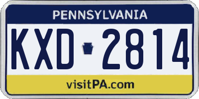 PA license plate KXD2814